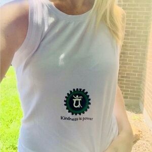 Heart Chakra White Tank Top